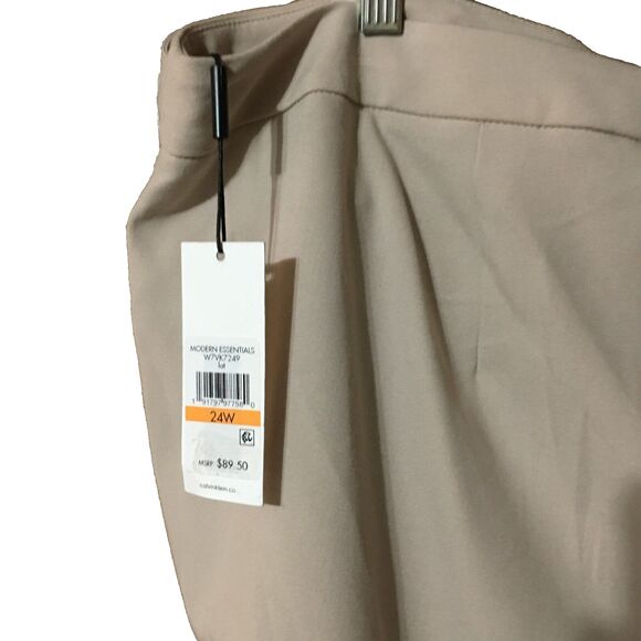 Calvin Klein Womens Plus Business Professional Straight Leg Beige Pants- 24W - Picture 5 of 6